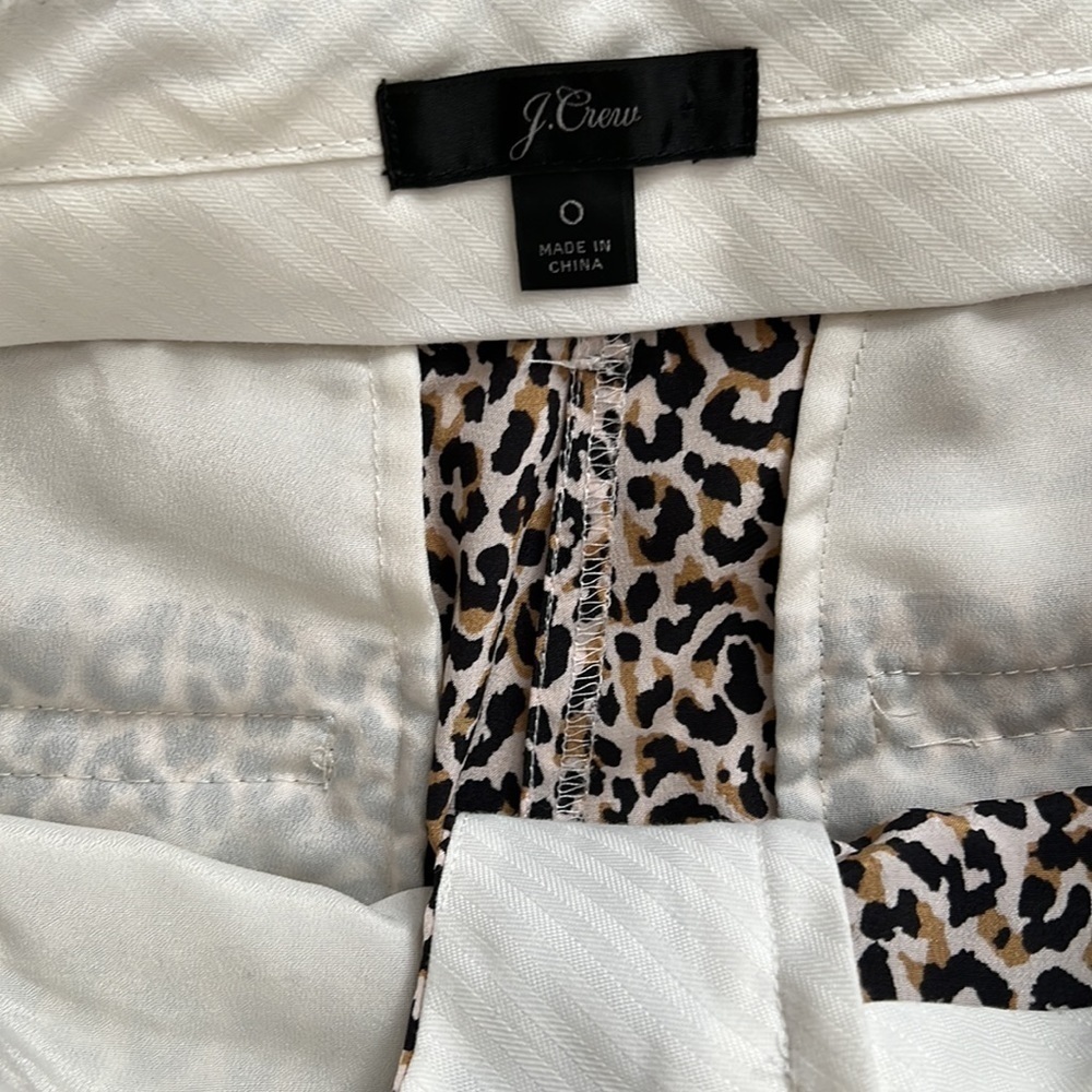 JCREW LEOPARD WIDE LEG CROPPED PANTS 100% silk - Picture 5 of 7